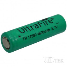  14500 battery sharp head green color Rechargeable  Lithium  battery UD09112